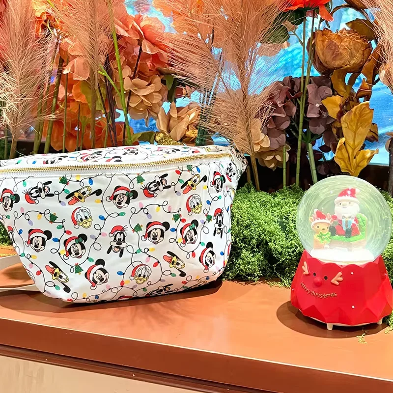 

Disney Christmas Fanny pack Mickey Mouse Chest Bags Outdoor Cartoon Children Waist Pack Fanny Bag for Fitness Gym Belt Pouch Par