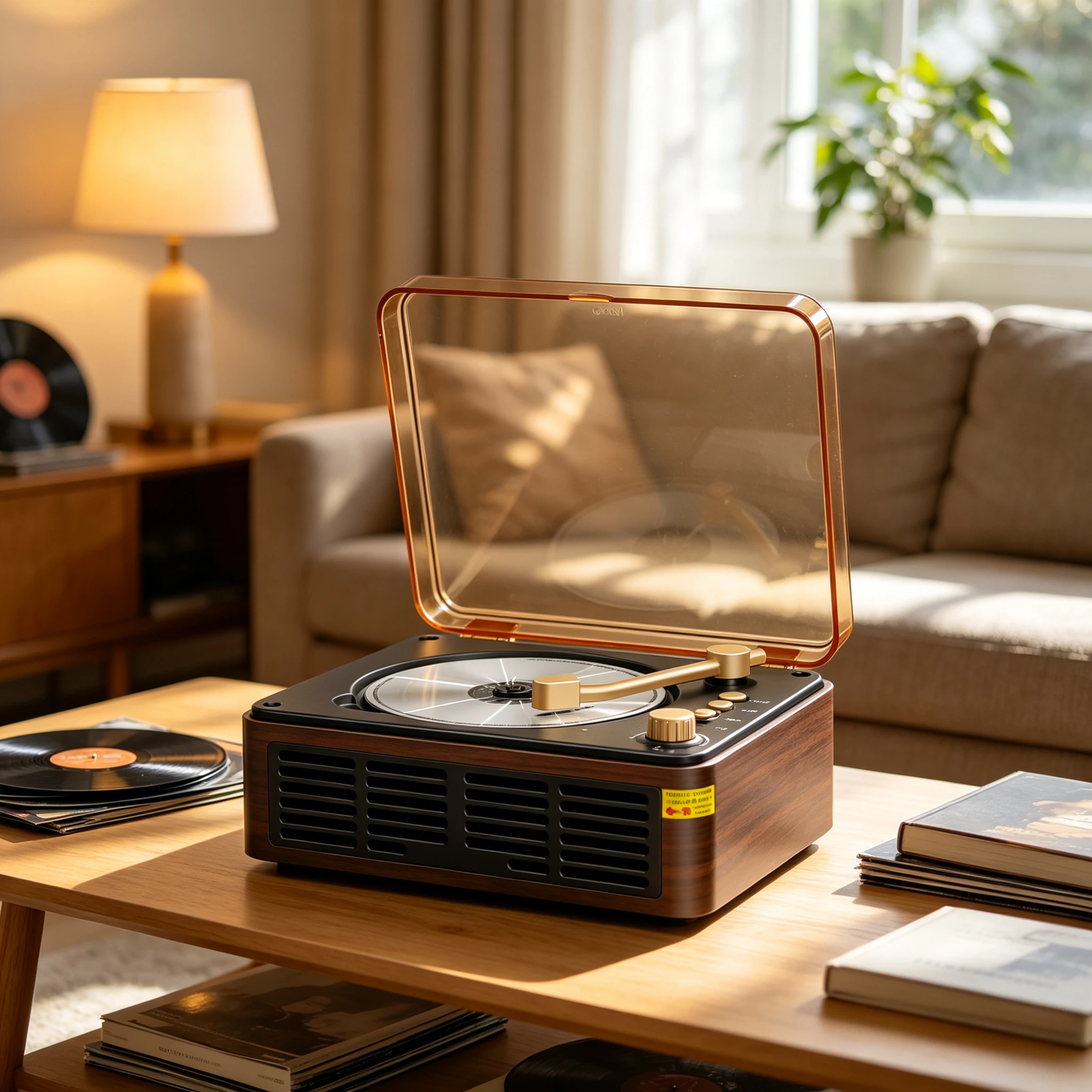 Cross-Border Multifunctional Retro CD Player, Portable Bluetooth Speaker, HiFi Stereo Album Disc Music Player for Home Use