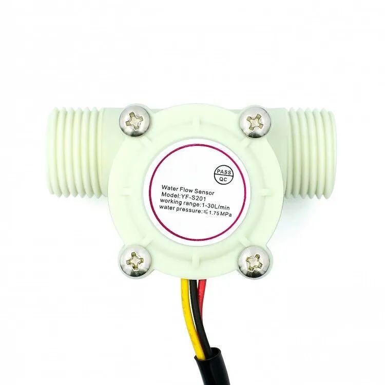 1 peça medidor de vazão sensor de fluxo hall controle de água fluxo líquido 1-30l/min 2.0mpa interruptor do sensor YF-S201