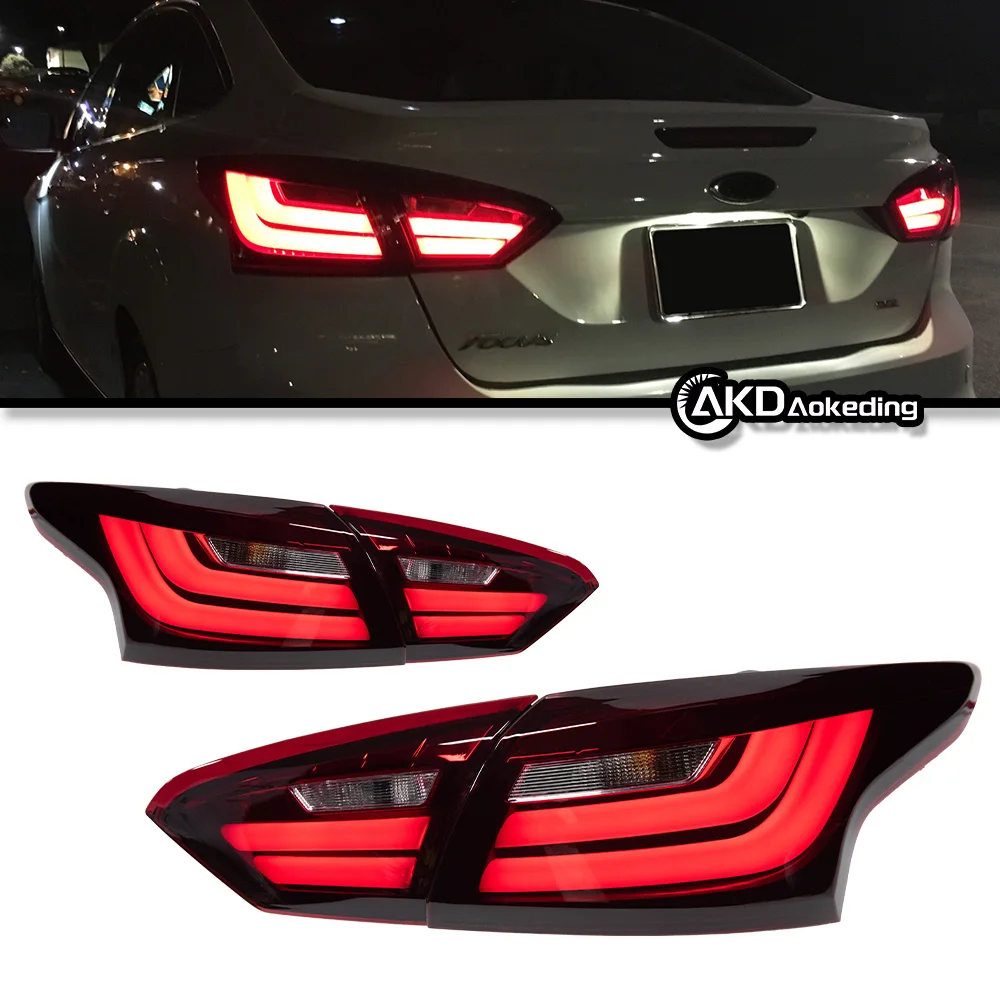 For12 Ford sedan Focus tail light assembly BMW style LED running light turn signal brake light