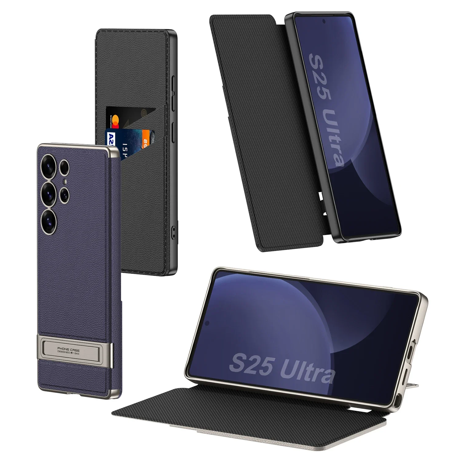 

Shockproof Slim Protective Cover Leather Armor Case for Samsung Galaxy S25 Ultra Flip Stand with Card Slot