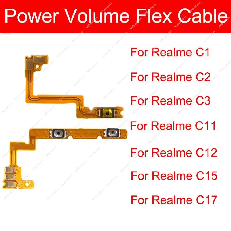 

Power Volume Button Flex Cable For Oppo Realme C1 C2 C3 C11 C12 C15 C17 Side Volume Power Mini Keys On OFF Ribbon Spare Parts