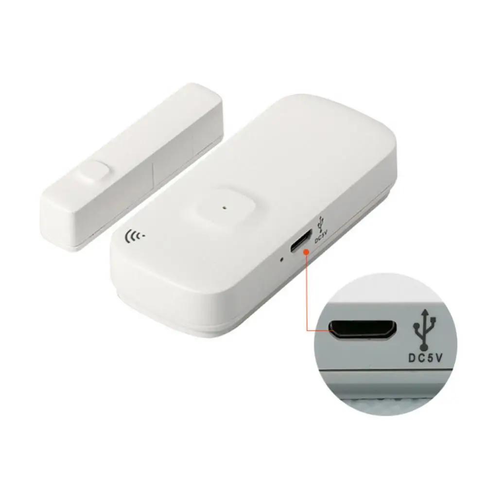 Tuya Smart Door Open Closed Detectors Rechargeable Door Magnetic Sensor App Remote Control Wifi Wireless Sensor Alarm