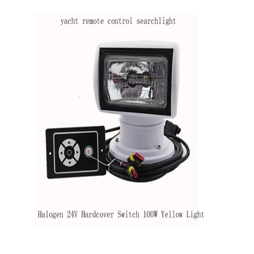 1x Marine Searchlight 360-degree Remote Control Rotation 12V24V Xenon Yacht Speedboat Luya Boat Spotlight Super Bright Spotlight