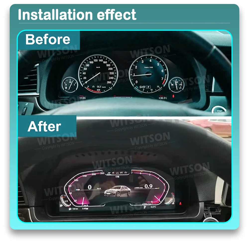 WITSON 12.3\'\' Digital Speedometer For BMW Series 3 F30 F31 F35 GT Series 4 F34 F32 F33 F36 2013 LCD Dashboard Instrument Cluster