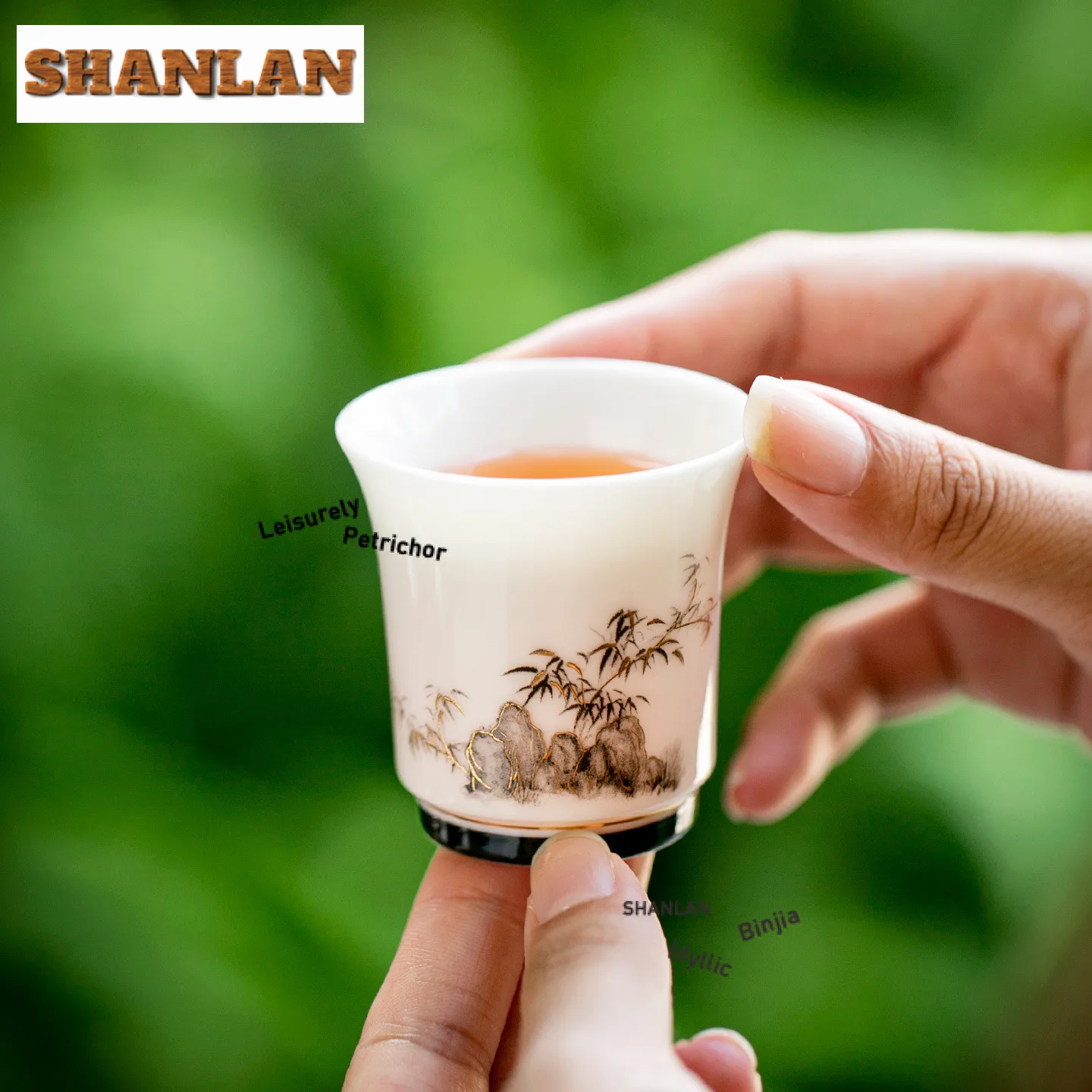 1pc Taihu Stone Bamboo Jade Porcelain Teacup Aesthetic Tea Bowl Set Of Cup Tea-tasting Fragrance Cup Jianzhan Master Cup Teaware