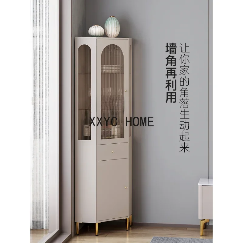 ضوء فاخر خزانة زاوية تخزين الرف مثلث جدار خزانة مشروبات غرفة المعيشة خزانة بسيطة