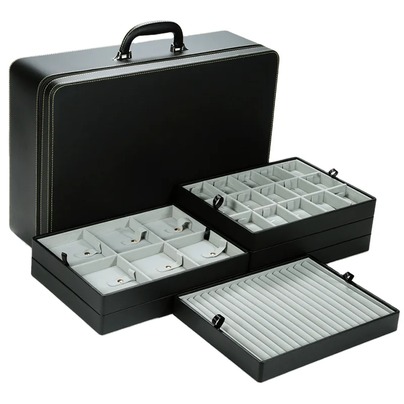 

6-Tier Jewelry Storage Box Ring Necklace Suitcase Pendant Display Storage Box