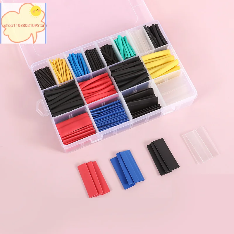 【HT】328PCS Polyolefin Insulation Heat Shrink Tubing Tube Sleeve Wrap Wire Assortment Shrinkable Tube Wrap Wire Cable Sleeves Set