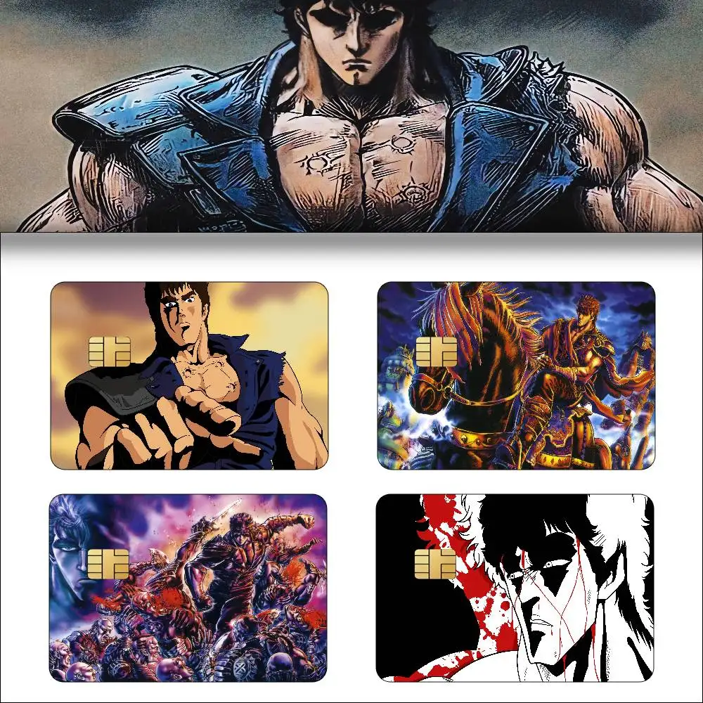 Anime Fist Of The North Star Anime 4pcs 1Set Film Skin Sticker Tape For Bank Credit Debit Card