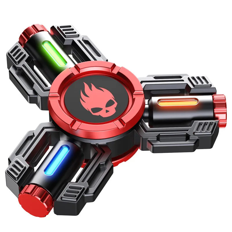 Fidget Spinner Alloy Luminous Long Lasting Fingertip Gyro EDC Spinning Top Stress Relief Toys For Adults Kids Black Technology