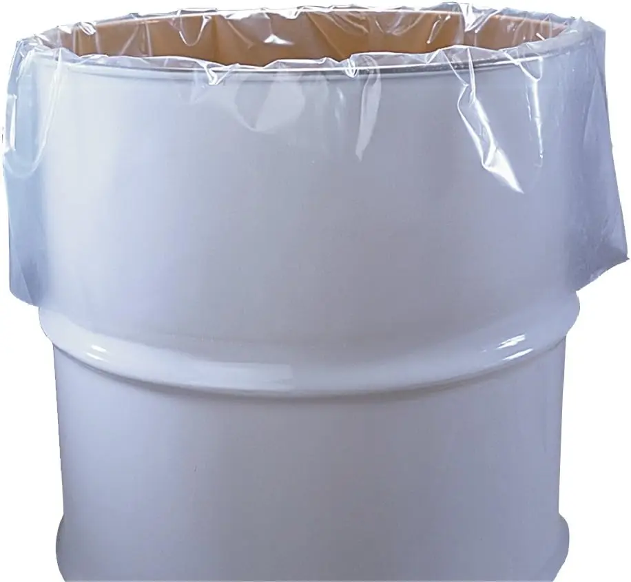 55 Gallon Clear Plastic Drum Liners, Food Grade, 38