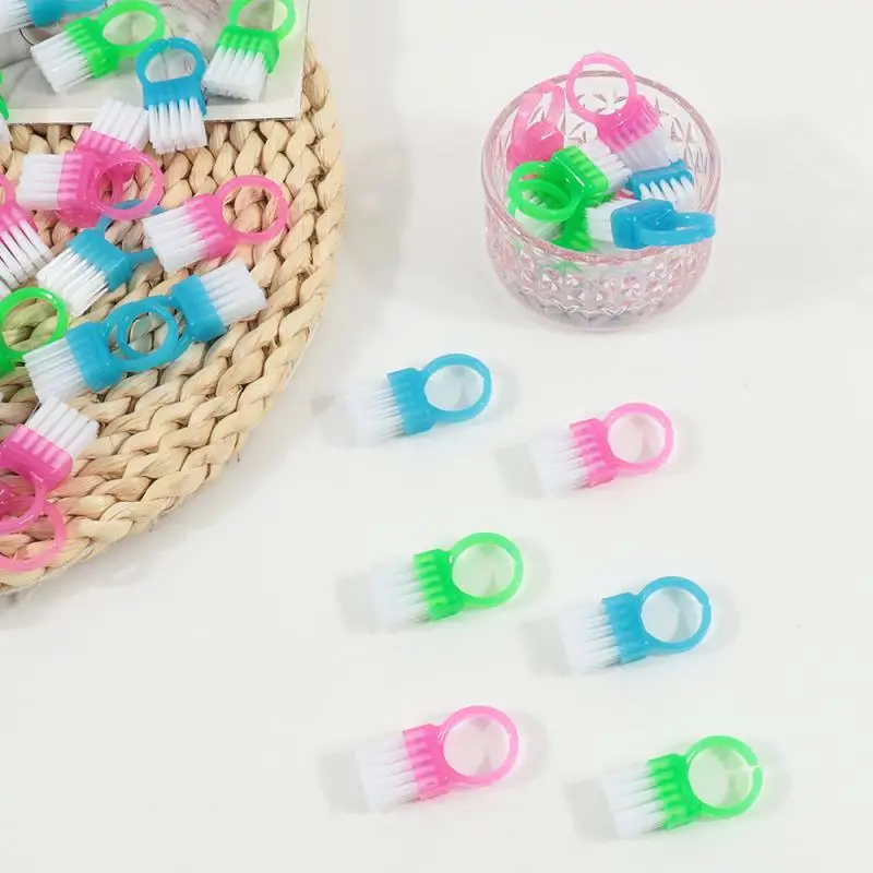 10Pcs Mini Ring Nail Dust Cleaning Brush Soft Hair DIY Nails Brushes Professional Dust Cleaning Make Up Brush Manicure Care Tool