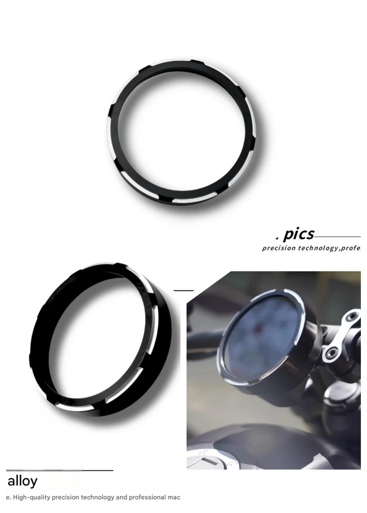 For Benda Rock250 Chinchilla450 Wear-resistant Instrument Guard Ring, Alloy Anti-knock Speedometer Shell Modified Bike Fittings