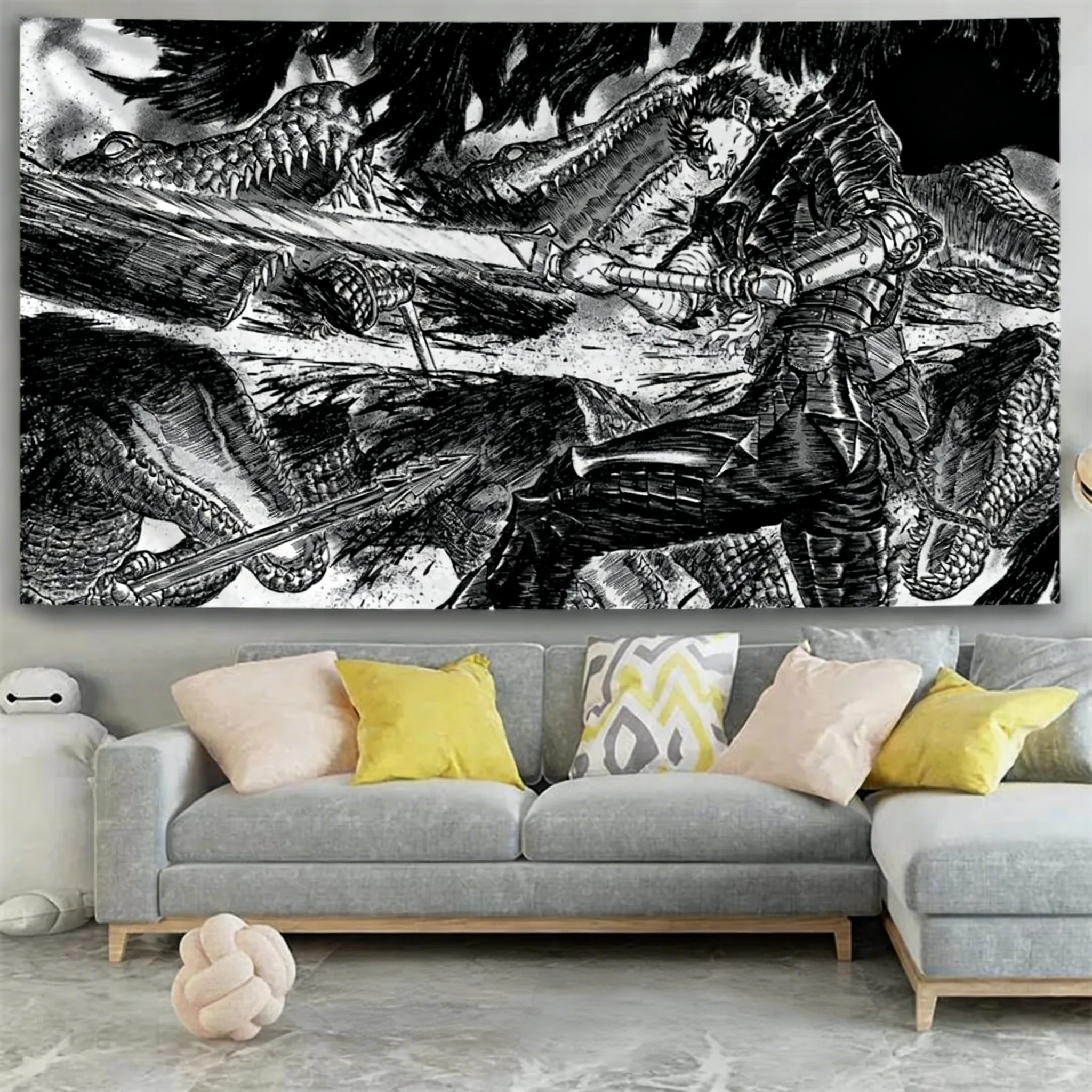 نسيج جداري جديد بتصميم أنمي بي - مراجعة Home Decor Theme وسعره