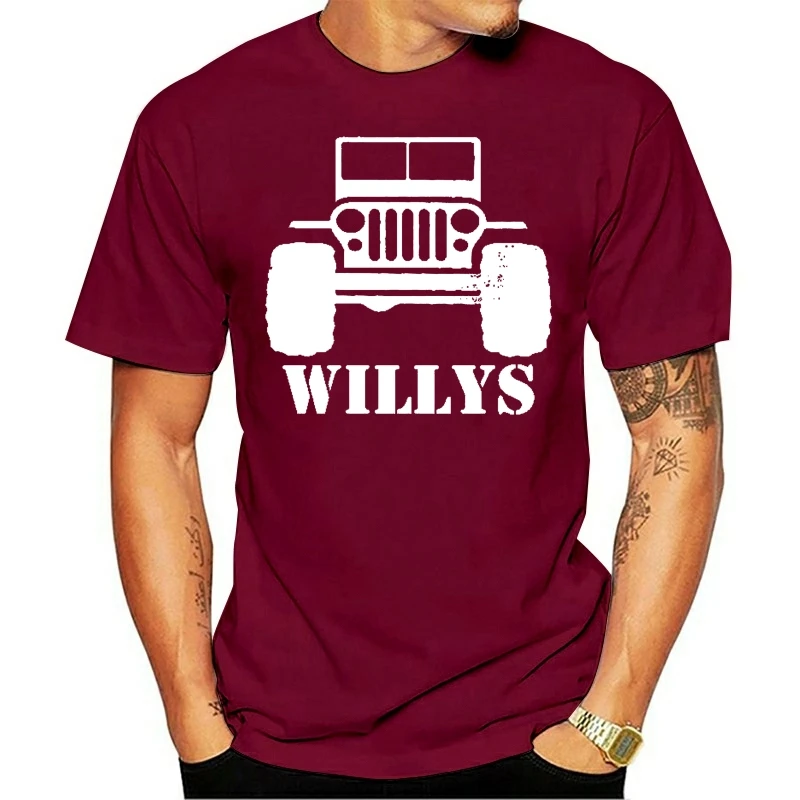 Willys Military CJ TJ JK Flat Fenders Split Grill Rubicon 4x4 T Shirt Men Women Wholesale O Neck TEE Shirt