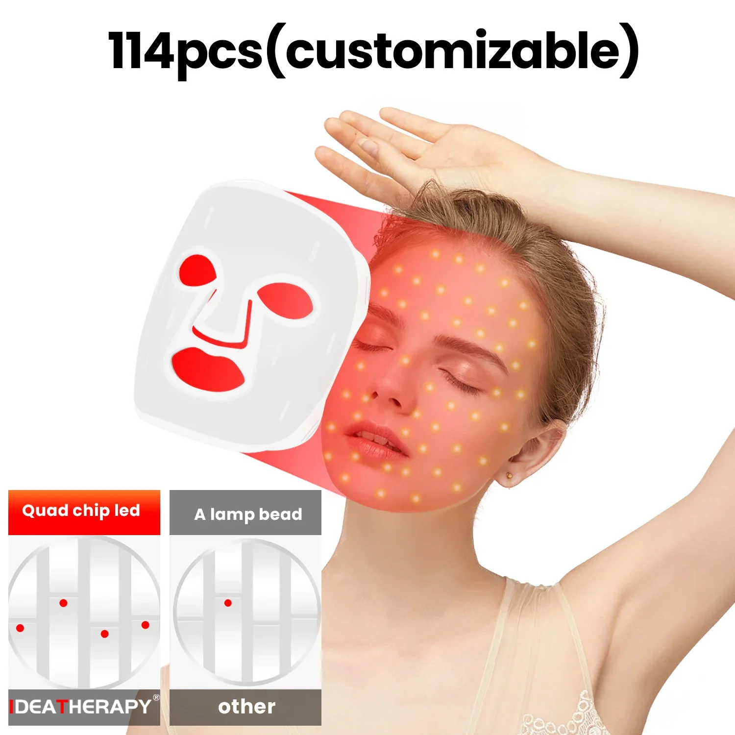 Professional 4 Core Silicone Infra Red Light Therapy Facial Led Light Therapy Led Face Mask Light Therapy