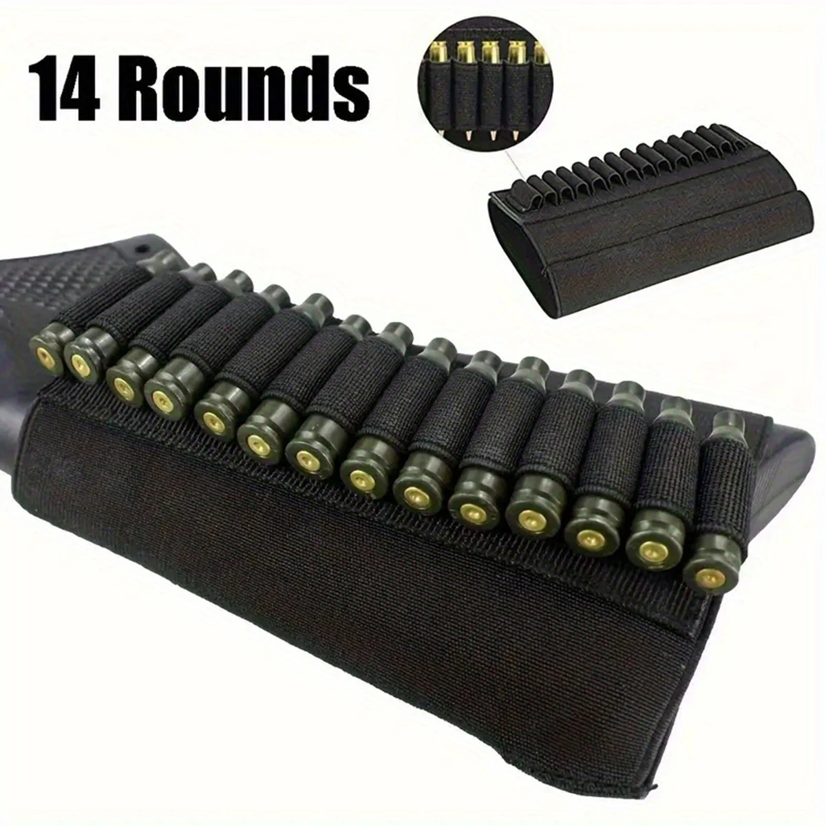 Portable Oxford Cloth Military Fanatics Outdoor 14-Hole Tactical Ammunition Bag, Hunter Supplies Stocking for Bullets