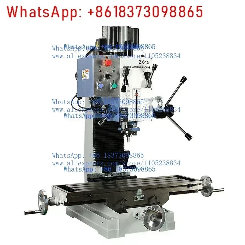 ZX45 Small Milling Machine Drilling Tool Desktop Variable Speed XYZ Powered Brushless Motor 1500W Spindle MT4 Metal 45mm