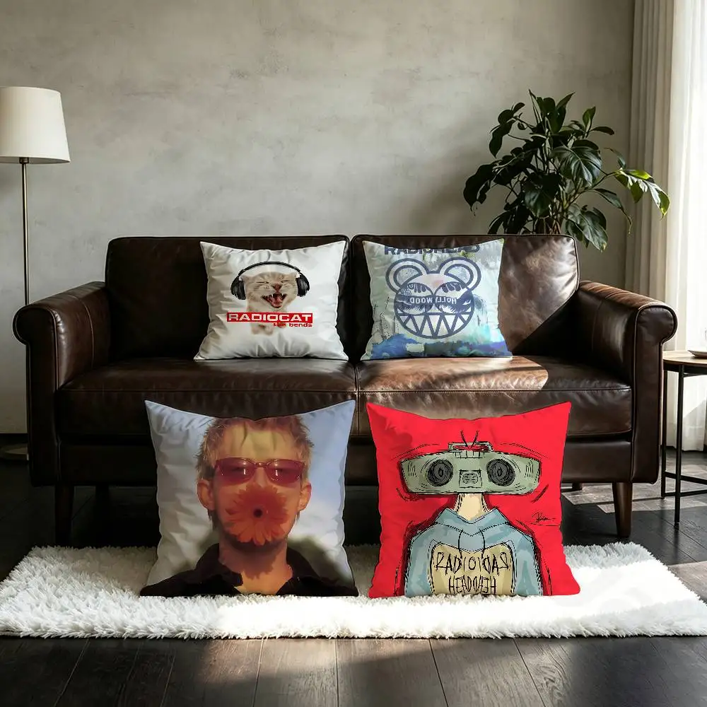 Cool R-Radiohead Band Pillow Case Sofa Living Room Bedroom Headboard Backrest Cushion Square Cushion Nap Time