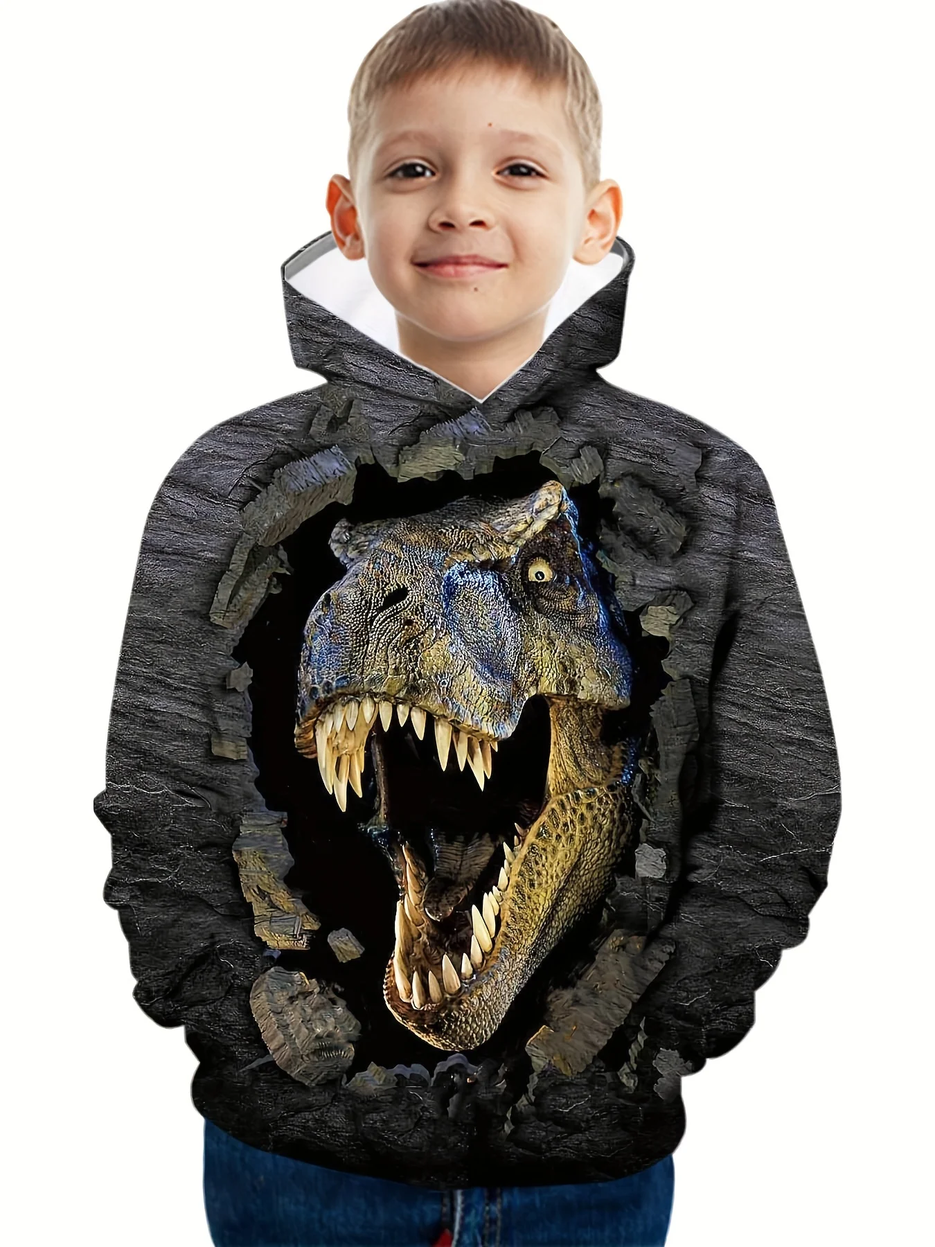 

[New Arrival] Kids Dinosaur Hooded Sweatshirt | The Star of Autumn/Winter Parties, Perfect Halloween Costume Sports and Parties