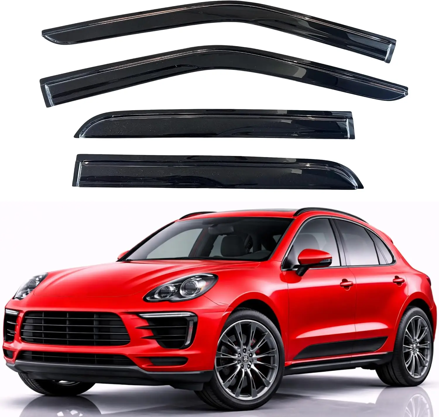 

Rain Guards Fit for 2015-2021 Porsche Macan, Out-Channel Window Visors Vent Deflectors 4PC, Car Accessories for 15-21 Macan