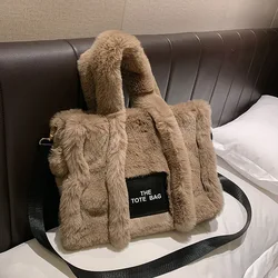 Vintage Designer Faux Fur torebka na ramię i torebka kobiety torby na ramię Crossbody 2022 nowa damska torba wysokiej jakości