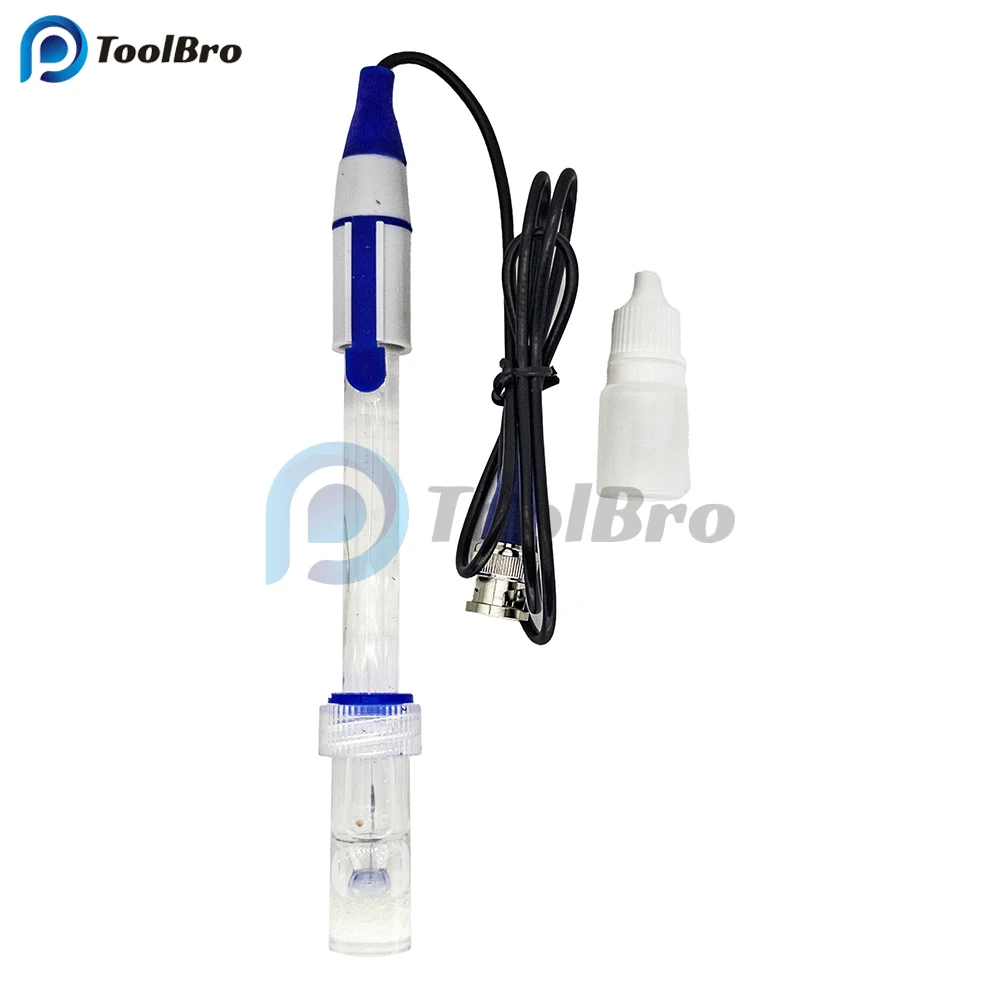 E-7505-C Rechargeable Glass PH Electrode Probe BNC Connector 2-12 pH Ag AgC1 for Pure Water Strong Acid Alkali