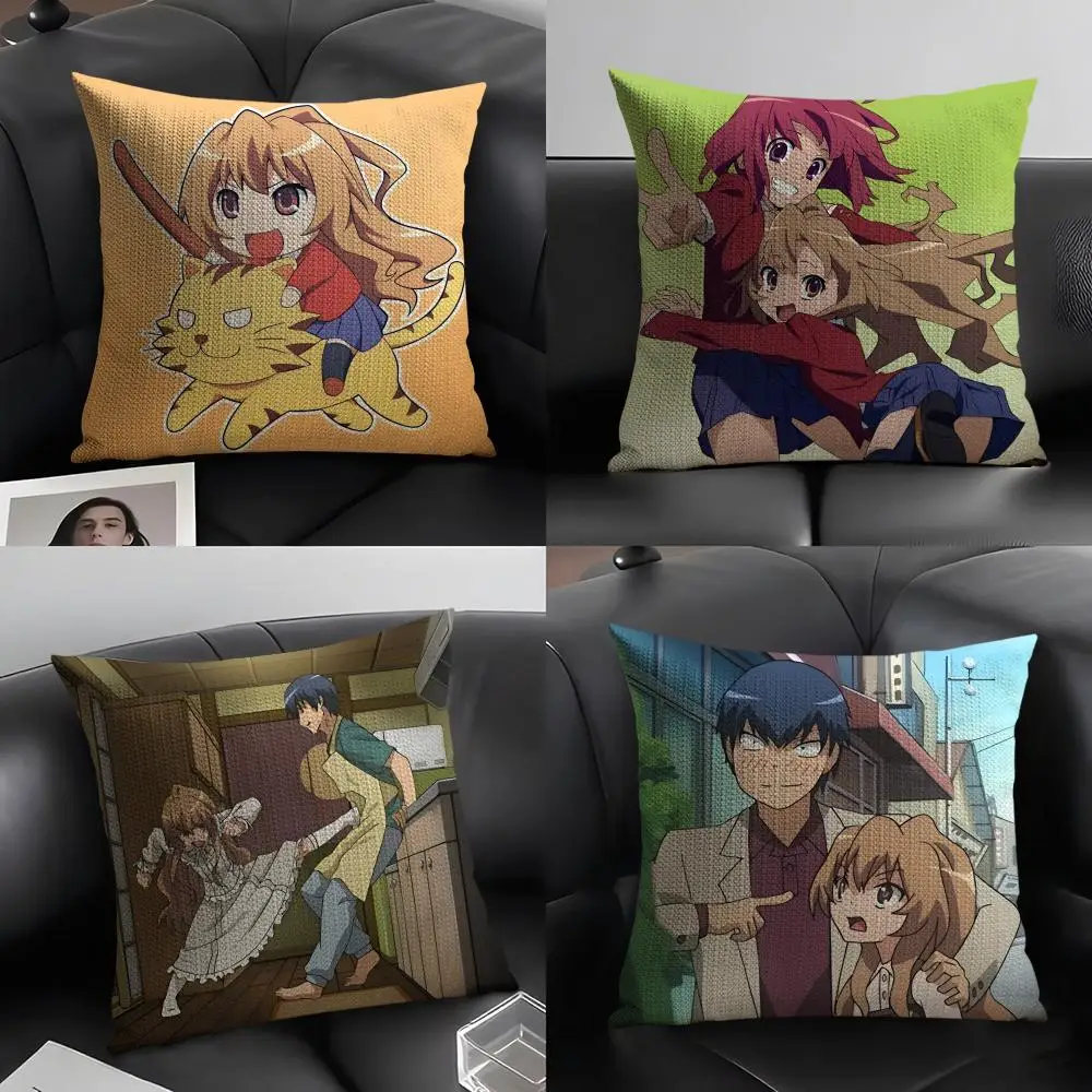 Anime T-Toradora! Pillow Case Linen Cushion Covers For Decorative Sofa Home Pillows Case Car Chair Pillows Cases