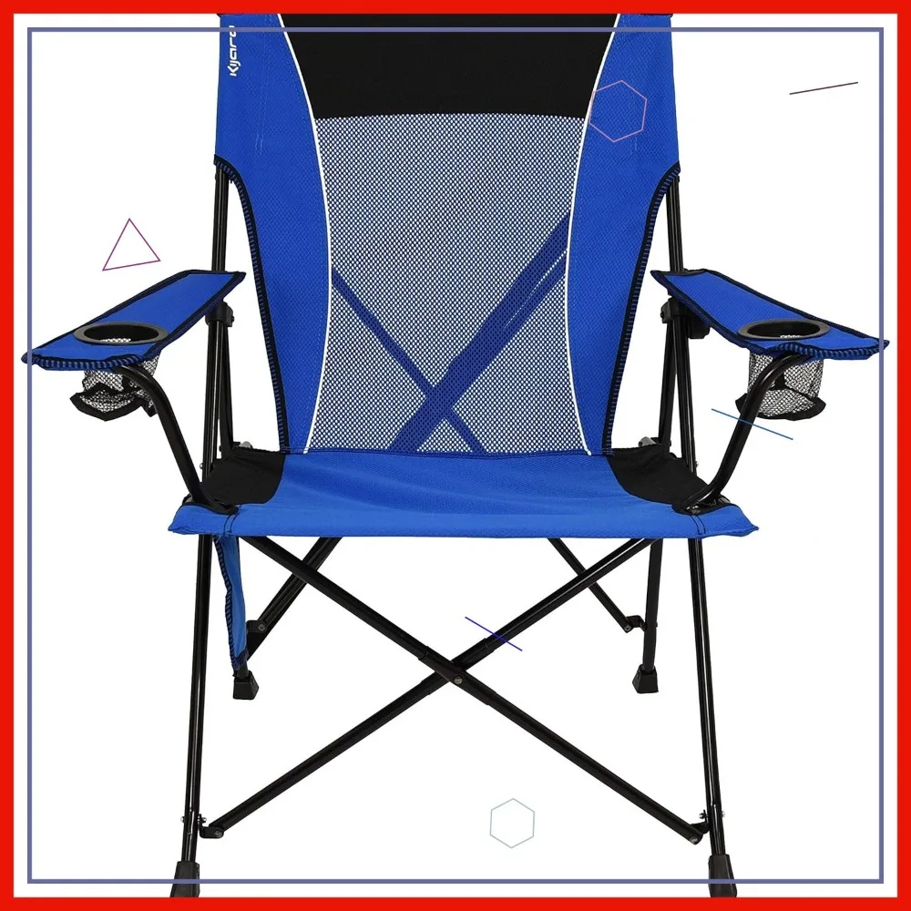 Klappbarer Campingstuhl mit Dual-Lock – vielseitig einsetzbar für Sport, Outdoor und Rasen – Schlösserpositionen – Blau