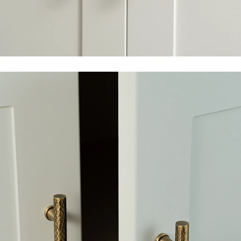 Hand-hammered antique brass cabinet handle 12