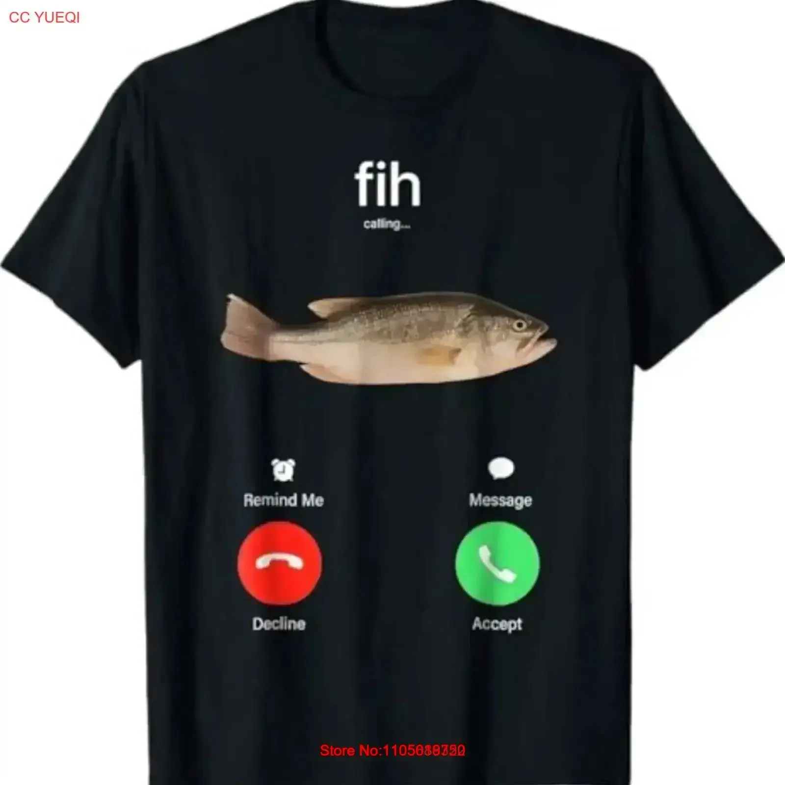 Fih Calling Remind me Message Decline Accept Phone Call Fish T Shirt vintage Washed Versatile Stylish streetwear Soft Casual