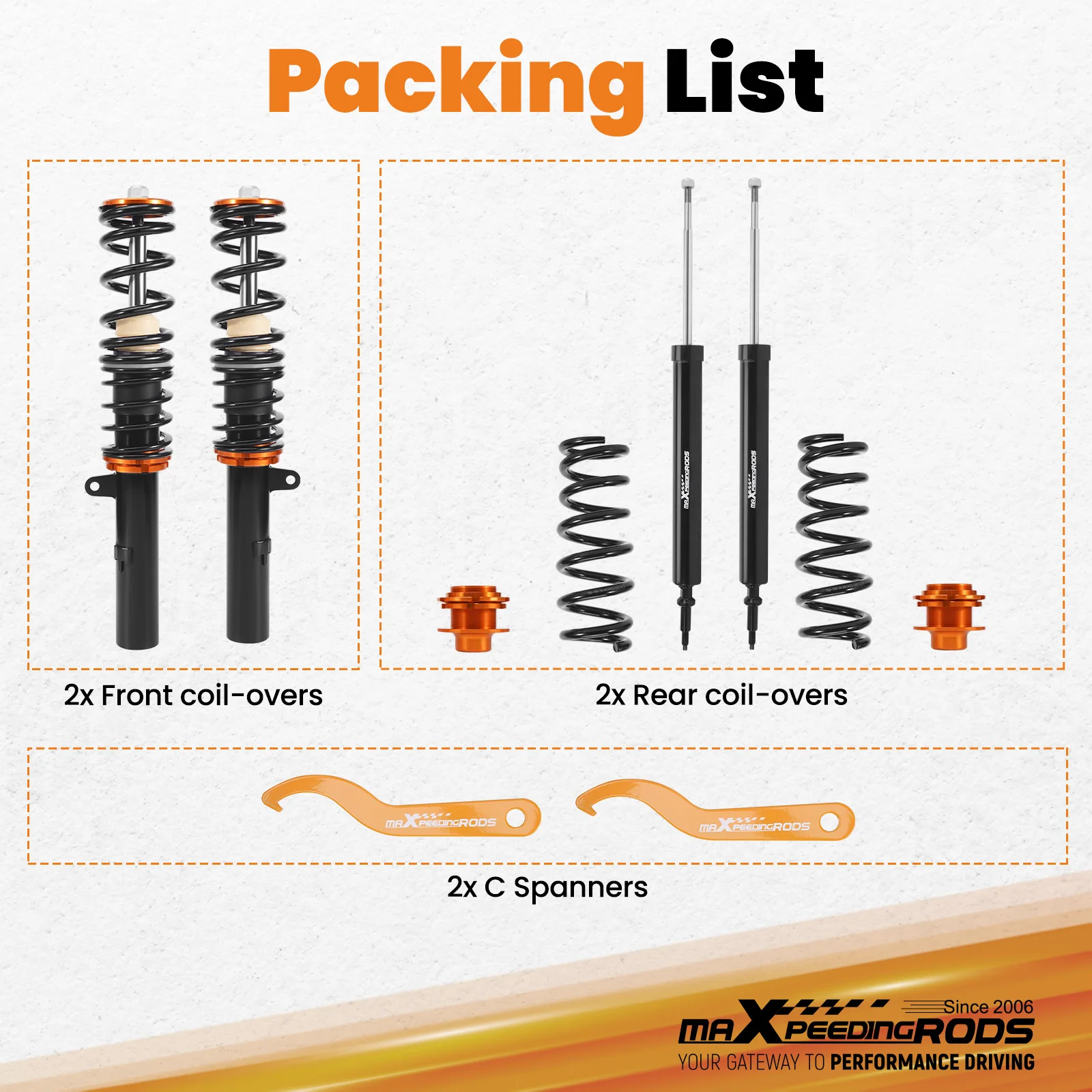 Coilovers for BMW 3 Series E90 E91 E92 Coupe 2005-12 316 318 Suspension Spanners