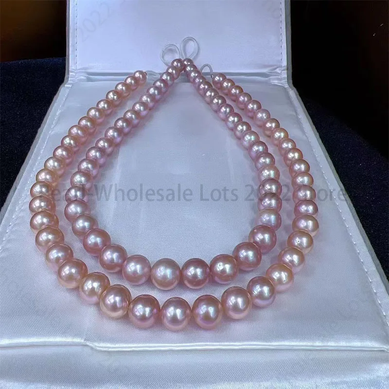 

Charming Natural 17"10-11mm Pink Pearl Necklace Jewelry 925 Sterling Silver Wedding Gift Free Shipping for Women