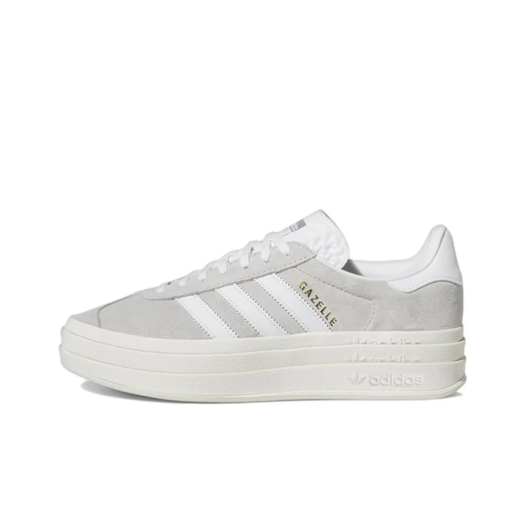 Adidas GAZELLE BOLD Women's Fashion Hundred Comfortable Low Top Board Shoes Wear-resistant Anti-slip Casual Shoes Milk Gray