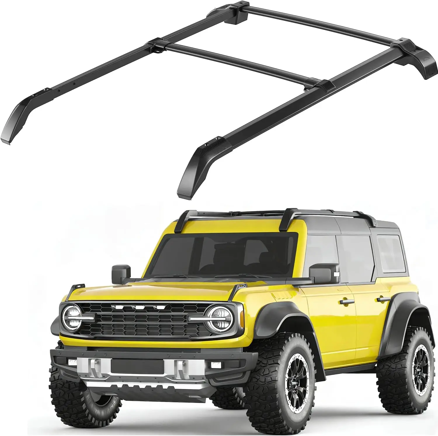Rooftop Kayak & Luggage Carrying, Aluminum, Black, Compatible with Multiple Years and Door Configurations