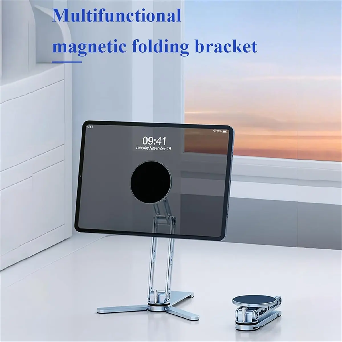 2 en 1 para teléfono soporte para tableta palo Selfie aluminio 360 ° Giratorio plegable para viajes y escritorio