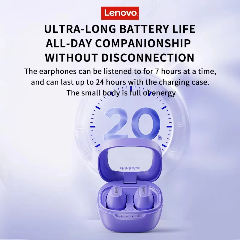 Original Lenovo XT62 Wireless Bluetooth V5.3 Earphones Intelligent Noise Reduction Earbuds Long Endurance Headphones with Mic