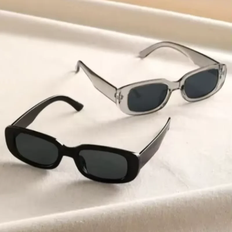 Schutzbrille 2 teile/satz Rechteck Rahmen Sonnenbrille Für Frauen Männer Candy Farbe Y2K Mode Sonnenbrille Vintage Outdoor Brillen