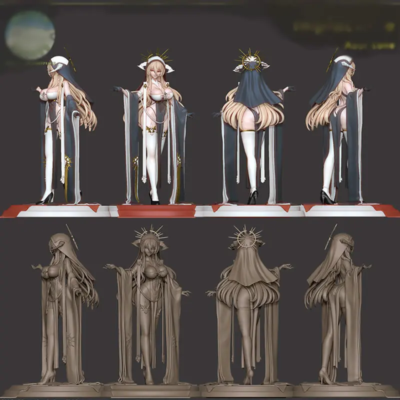 25CM 6264 Implacable - Azur Lane  3D Print Game Character Model Kit Unassembled Unpainted Custom Jigsaw Puzzle GK Figure