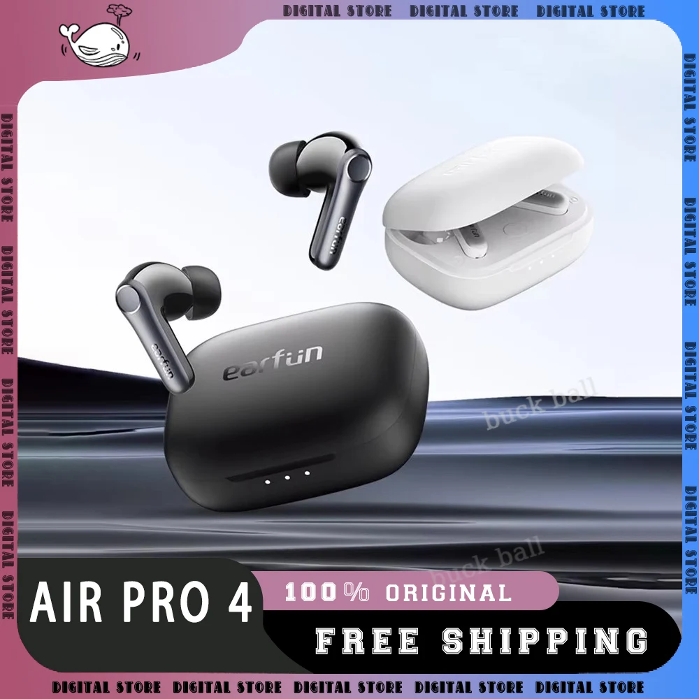 

EarFun Air Pro 4 Wireless Earphone Active Noise Reduction HI-FI Bluetooth 5.4 Earphone E-sports IPX5 Earbud Custom Gamer Gift