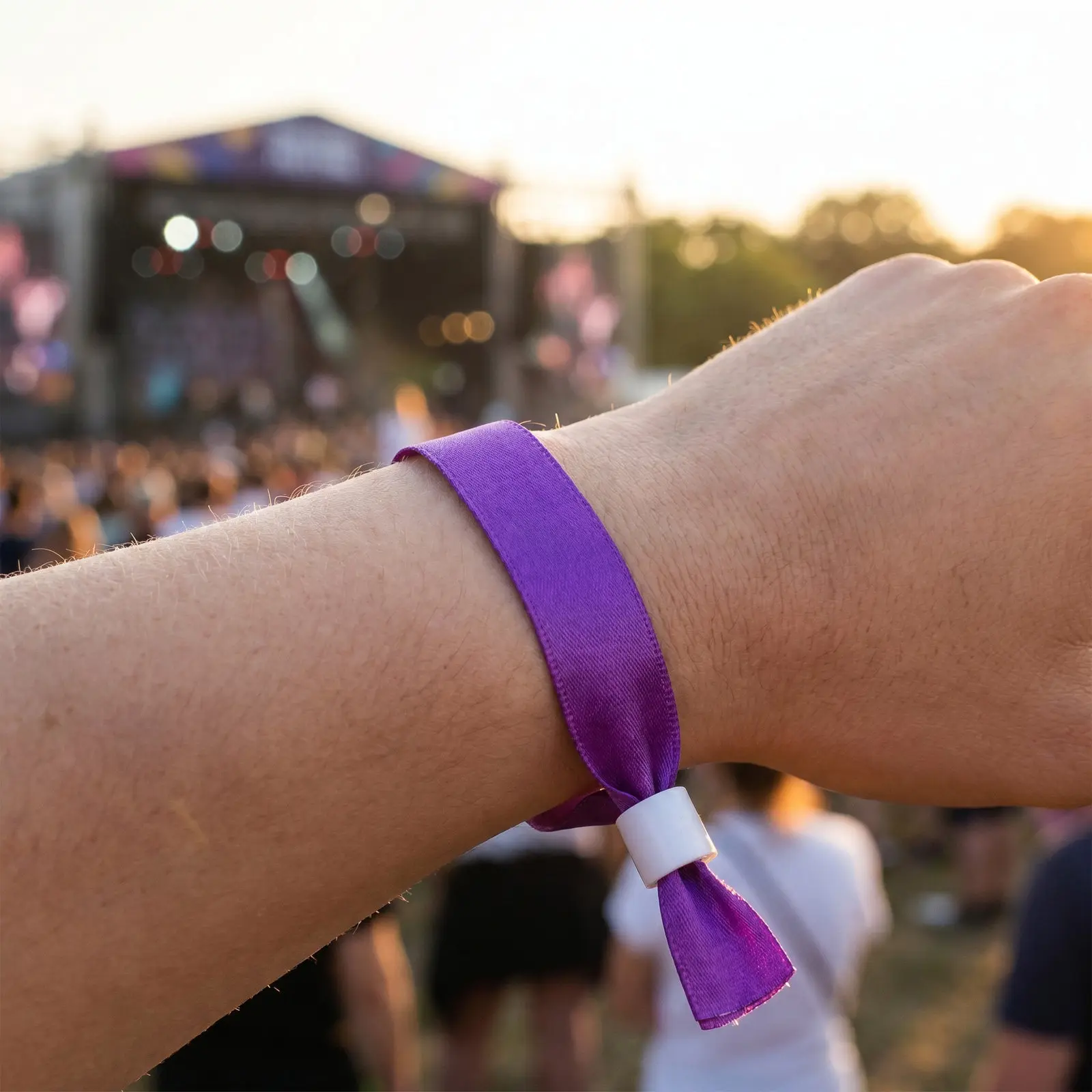 12Pcs Event Cloth Wristbands Breathable Colored Fabric Wristbands for Concert Festival Wedding Party Admission