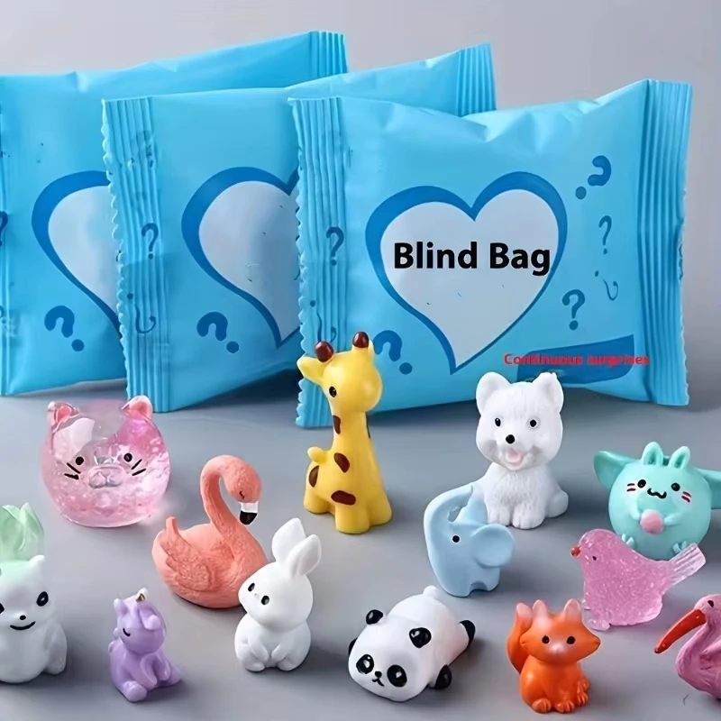 10/100pcs Mini Night Light Blind Box Animal Small Ornament Creative Statue Desktop Decoration Blind Bag Party Festival Gift