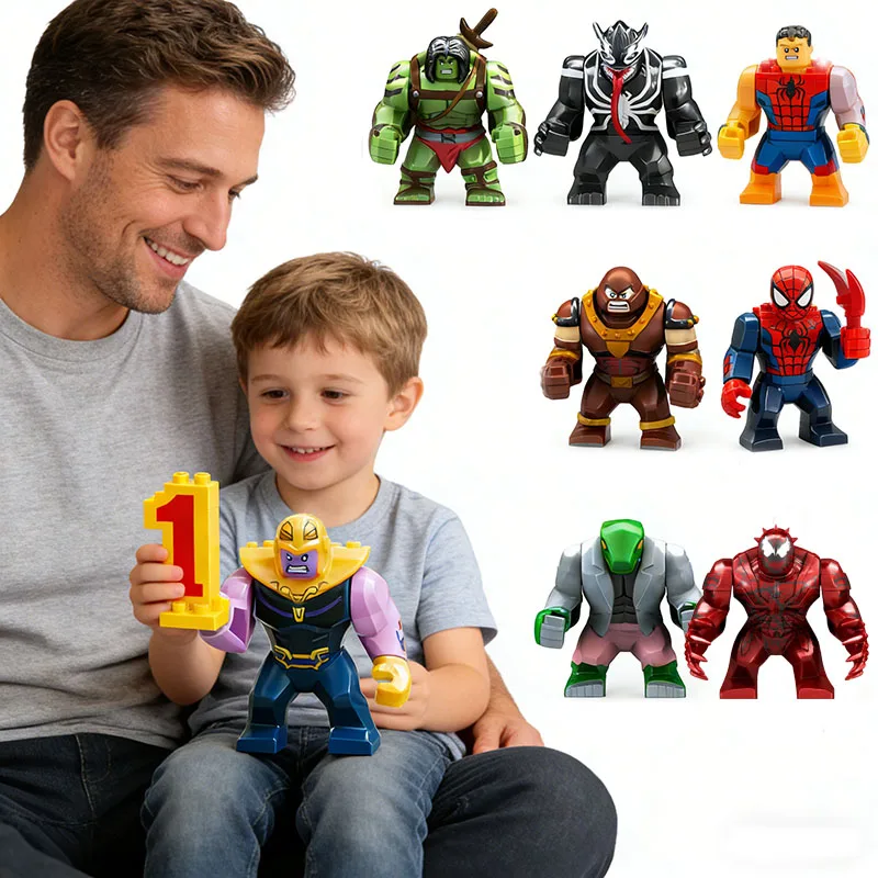 

Marvel супергерой аниме фигурка строительные блоки, Халк Человек-паук Танос мини блок-головоломка игрушка детский подарок модель комплект вечерние сувениры