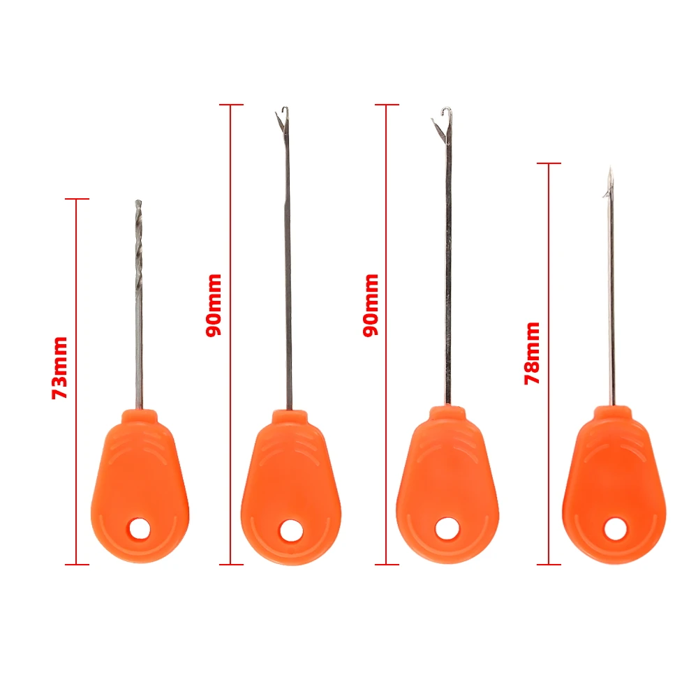 Hirisi 4pcs Carp Fishing Bait Needle With Box Fishing Bait Tools Fishing Accessories BT05