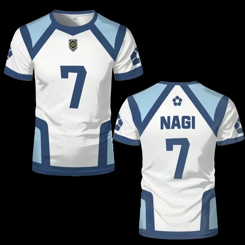 Camiseta de Anime japonés Blue Lock Temporada 2, camisetas deportivas de cuello redondo para mujer, pantalón corto informal de manga para hombre