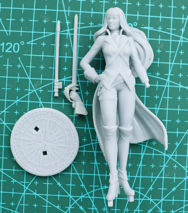 Imagem -05 - Resin Model Kits Female Swordsman Unpainted no Color Rw780 24 75 mm 18 100 mm