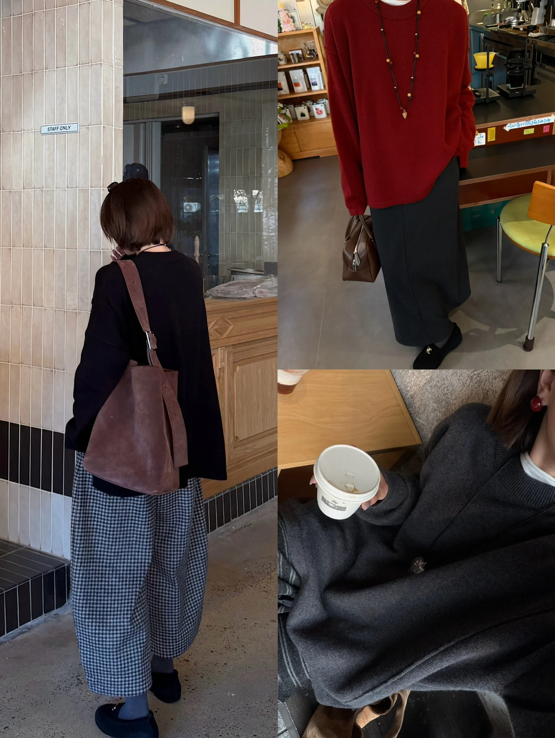 

LDOO OP Pure Wool Soft Skin-friendly round Ne Side Slit Splicing Loose Knitted Sweater Lazy Sle Women's Winter Faion