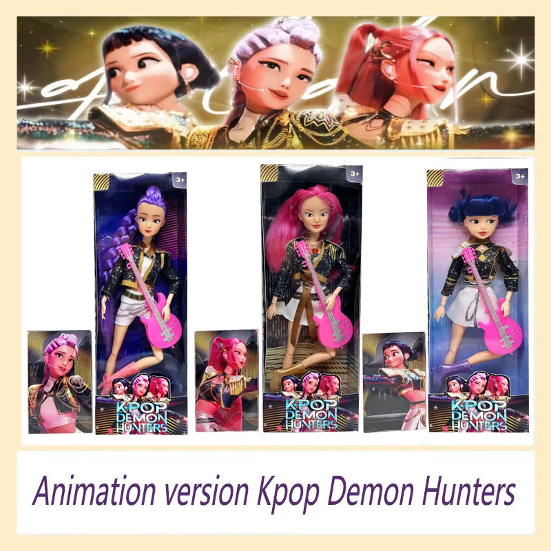 

Kpop Охотники на демонов, фигурка в прямом эфире, игрушка Руми Мира Зои, тема киски, песня красочных огней для фанатов, подарки на день рождения для детей