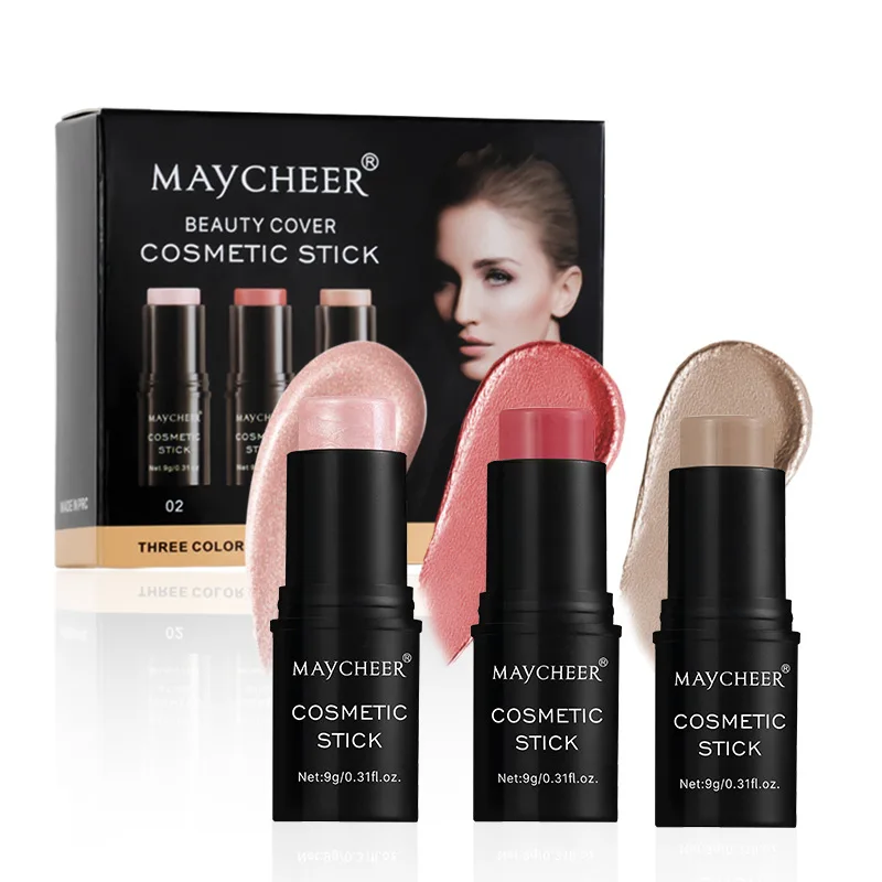 Flower Knows Glitter Highlighter Bronzer Contour Stick do twarzy Róż w proszku Kremowy makijaż Kosmetyki